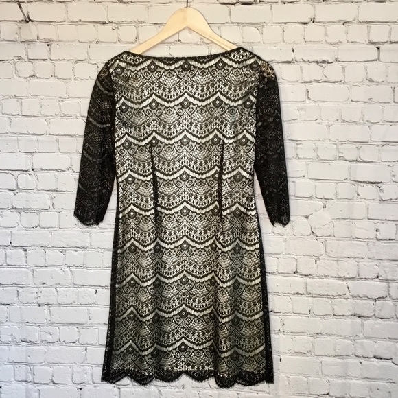 ALEX MARIE BLACK LACE 3/4 LENGTH SLEEVE DRESS 2 - Picture 5 of 6